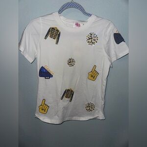 BRAND NEW • GLITZ & GRITZ • ROYAL BLUE & YELLOW FOOTBALL TSHIRT • SIZE KIDS XL